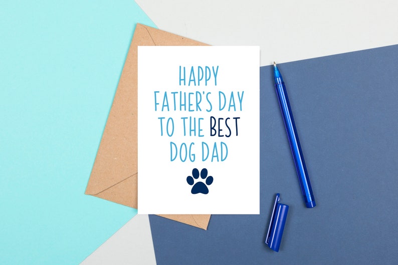 Best Dog Dad Card, Dog Father's Day Card, Funny Father's Day Card, Best Dog Dad Funny Card For Dad, Funny Fathers Day Card, Card For Dog Dad image 1