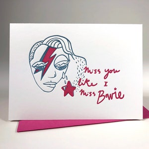 Miss You Like Bowie Letterpress Card