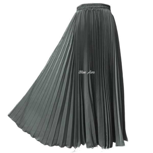 Long Grey Pleated Skirt main image 0