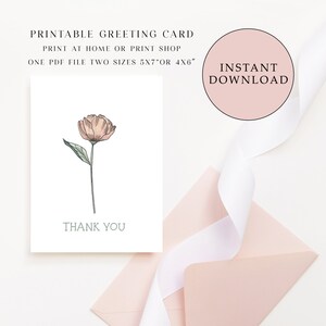 Afdrukbare dank u oranje tulp kaart, Instant Download, dank u kaart, digitale download, bloem dank u kaart, zoete dank u kaart