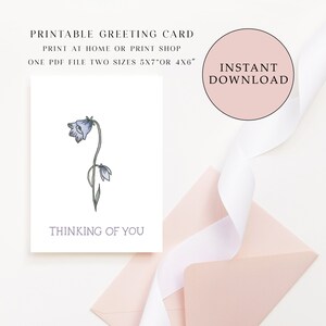 Biglietto Bluebell Thinking of You: condoglianze floreali, pronta guarigione (download digitale)