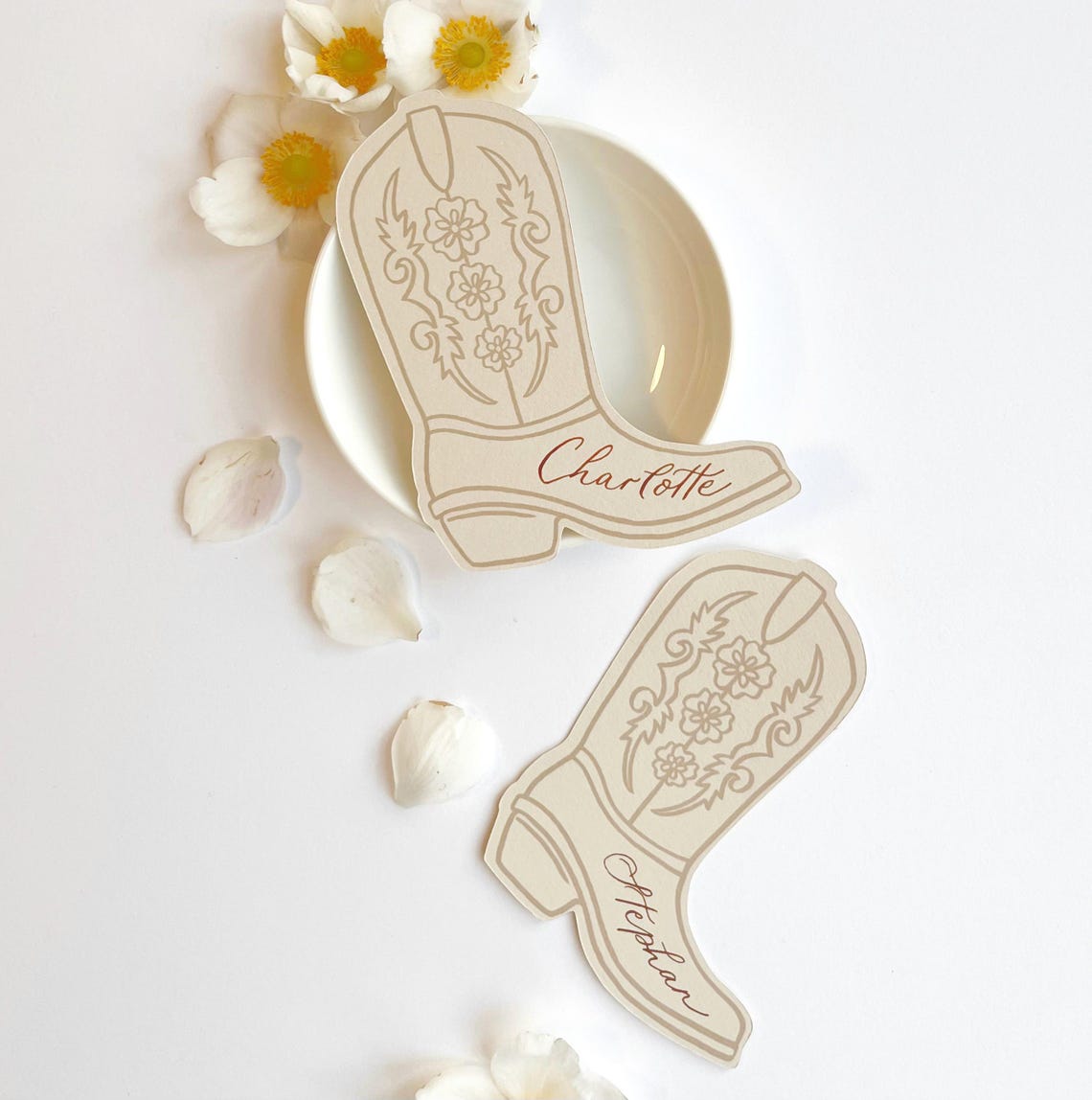 Personalized Cowgirl Boot Place Cards: Western Party Decor - Etsy