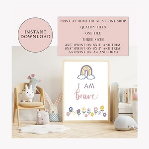 Arte de pared de afirmación de niños imprimible, decoración de la habitación de los niños, atención plena, decoración de los niños, descarga instantánea, afirmaciones positivas de los niños, arte de la guardería