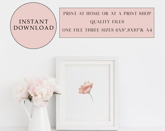 Wildrose Aquarell Print: Florale Wandkunst (Digitaler Download)