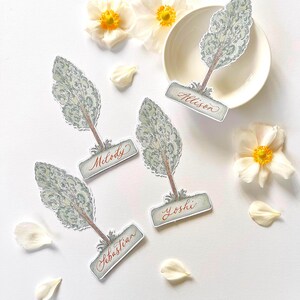 Aquarell Baum förmige Tischkarten, mediterranes Dekor, personalisiertes Namensschild, italienisches Thema Tischkarte, Hochzeit Tischkarte, Baum Namensschild