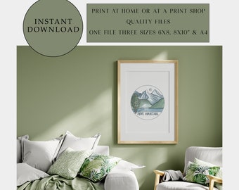 Watercolor Mountain Print: Abstract Nature Art (Digital Download)
