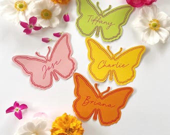 Calligraphy Butterfly Place Cards: Hand-Lettered Wedding Decor