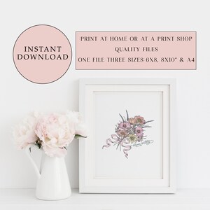 Printable Flower Print with Bloom Wildly Saying, Downloadable Inspirational Print, Instant Download, Botanical Wall Art, Digital Art Print