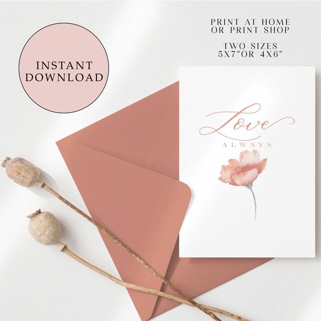 Instant Download Love Always | Printable Anniversary Card | Digital ...