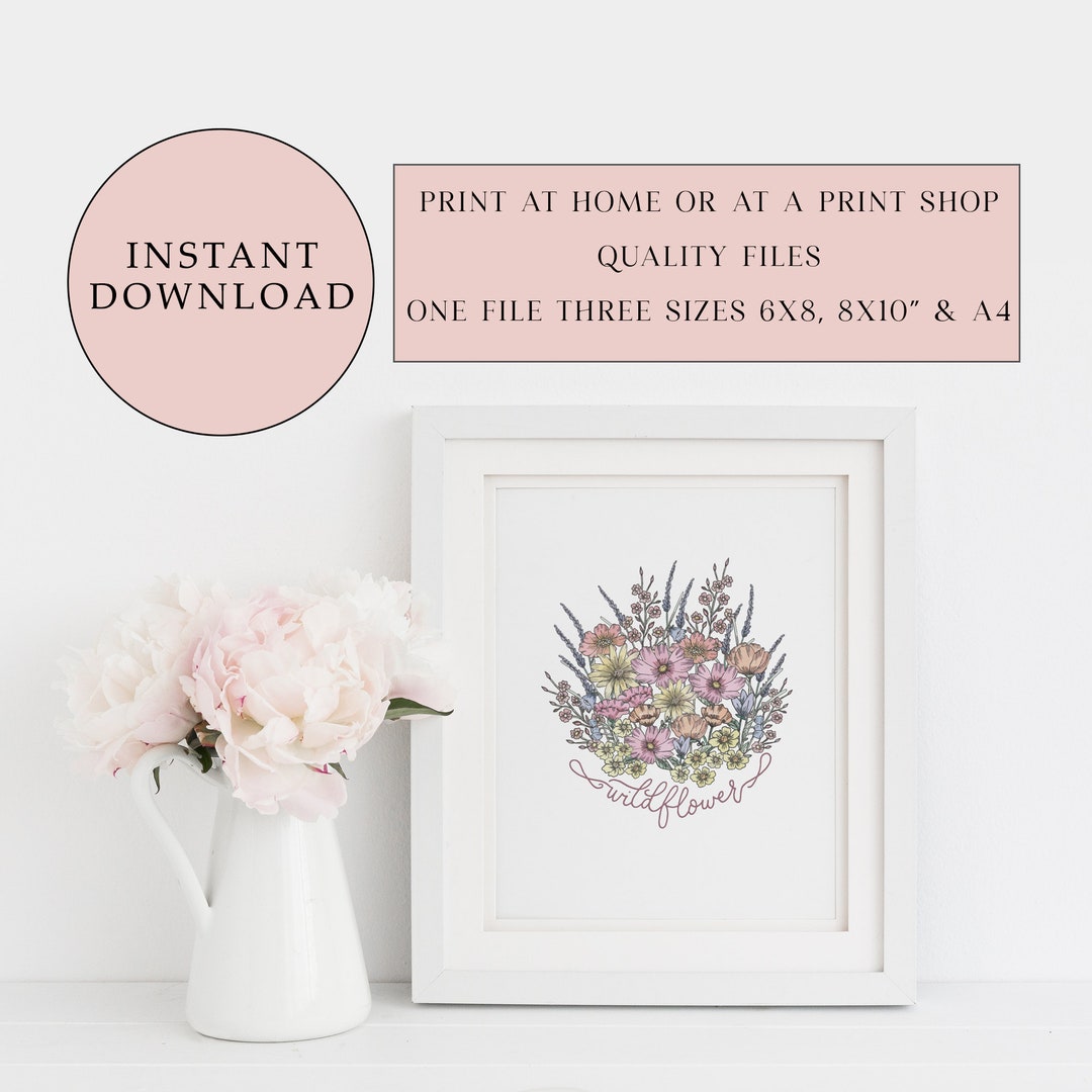 Wildflower Watercolor Print: Inspirational Wall Art (digital Download ...