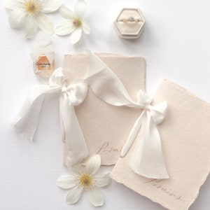 Blush Wedding Vow Booklets,Set of Two Handmade paper and gold calligraphy vow booklet, vow books