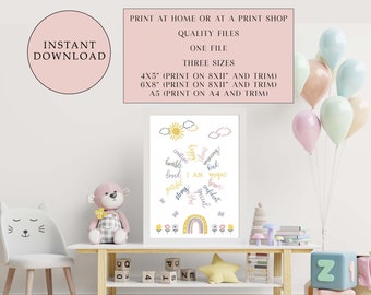Kids Affirmation Poster: Positive Mindfulness Print (Digital Download)
