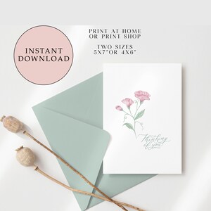 Carte imprimable en pensant à vous | Dans la carte de sympathie | Get Well Card | Carte florale | Aquarelle de pois de senteur | Téléchargement instantané| Cartes imprimables