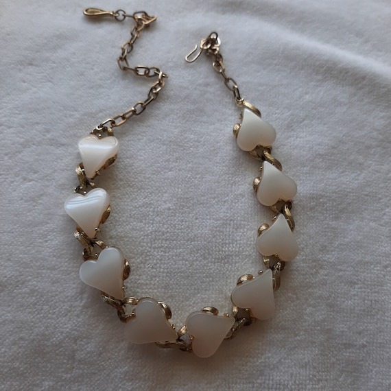 Vintage  lucite heart necklace - image 1