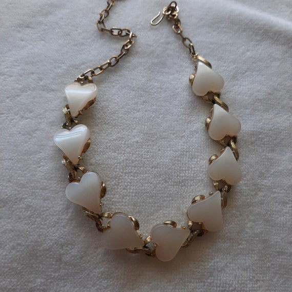 Vintage  lucite heart necklace - image 2