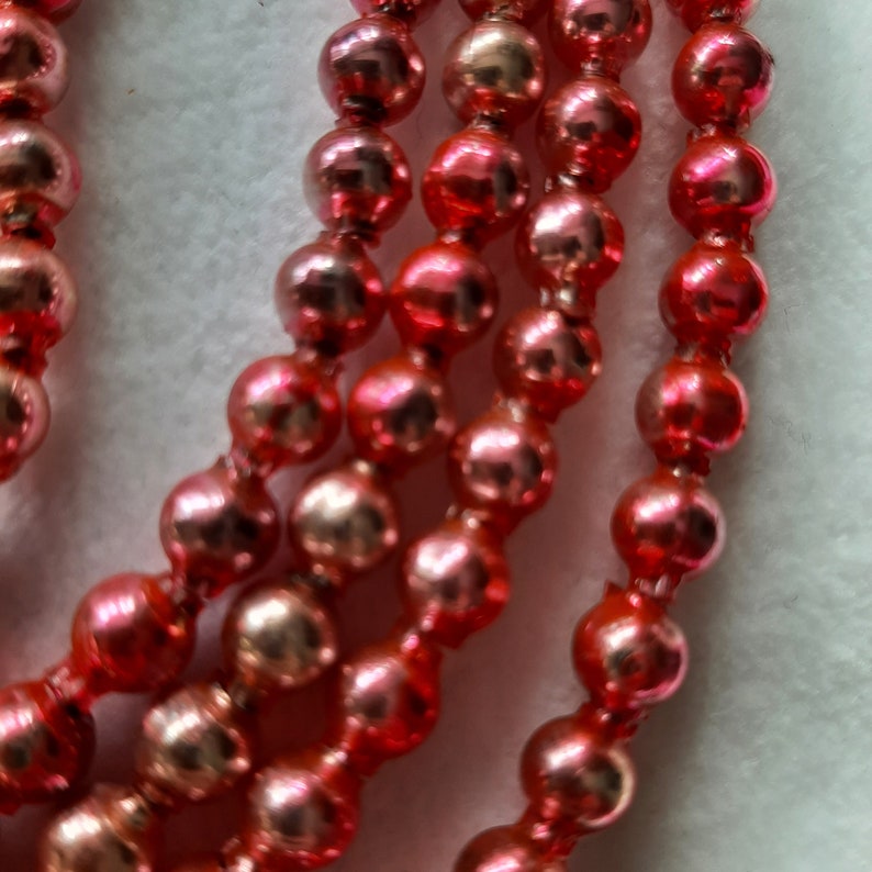 Vintage Pink Mercury Glass Beaded Garland Etsy