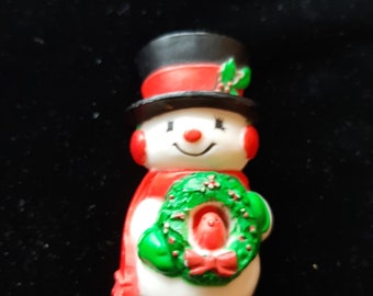 Snowman  plastic brooch