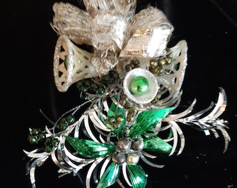 Vintage green Christmas corsage