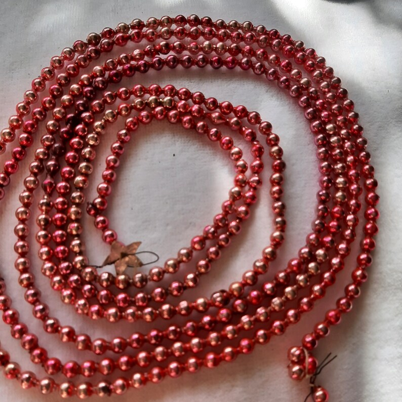 Vintage Pink Mercury Glass Beaded Garland Etsy
