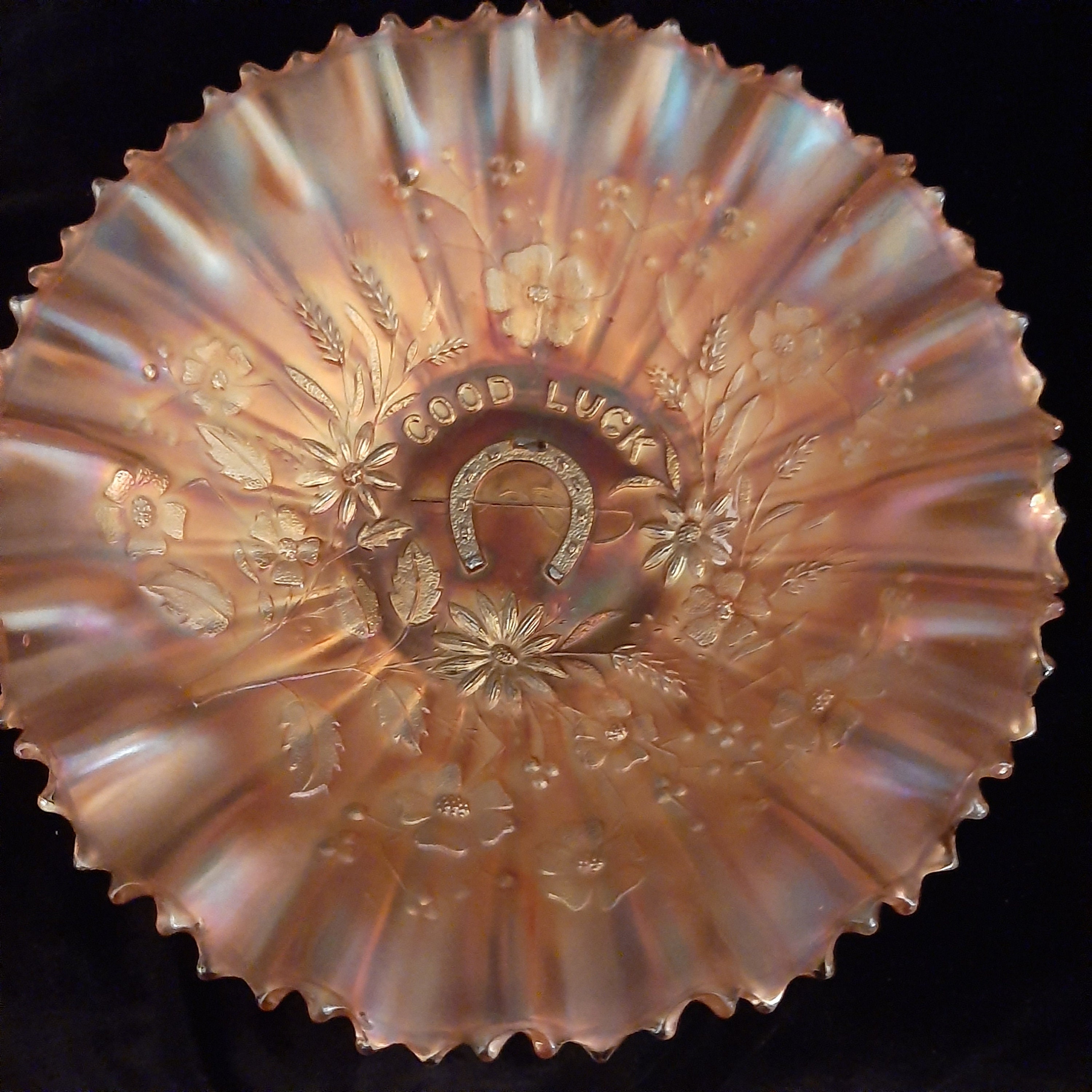 Marigold  carnival glass bowl