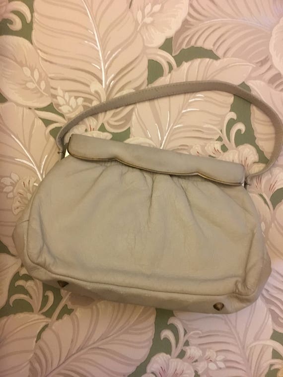 Vintage Beige Etra Leather Top Handle Handbag - image 1