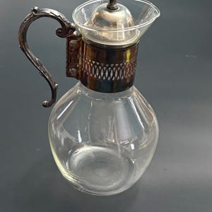 Silber/Glas Karaffe mit Deckel