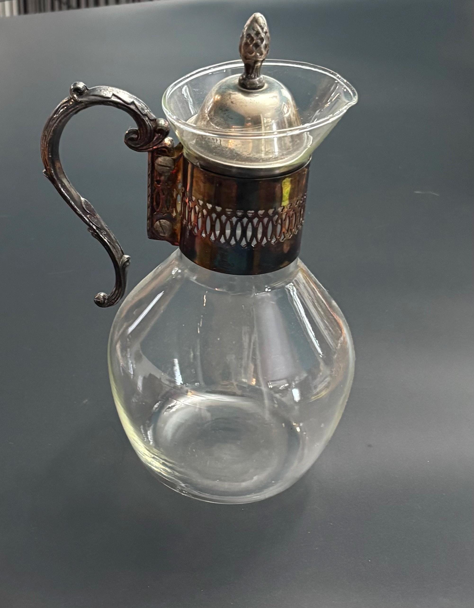 Silber/Glas Karaffe mit Deckel