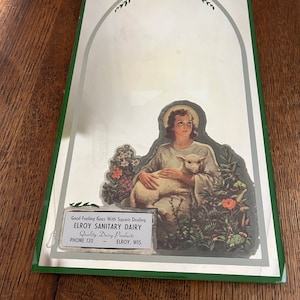 Vintage Promotional Mirror Elroy Sanitary Dairy