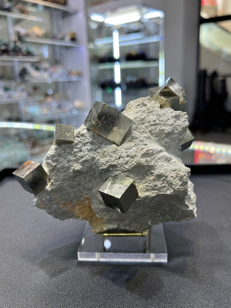 Genuine Pyrite Cubes on Basalt From Spain image 1