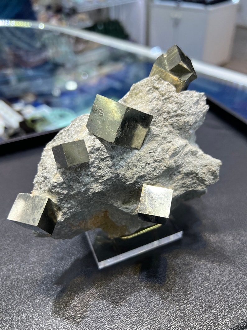 Genuine Pyrite Cubes on Basalt From Spain image 5