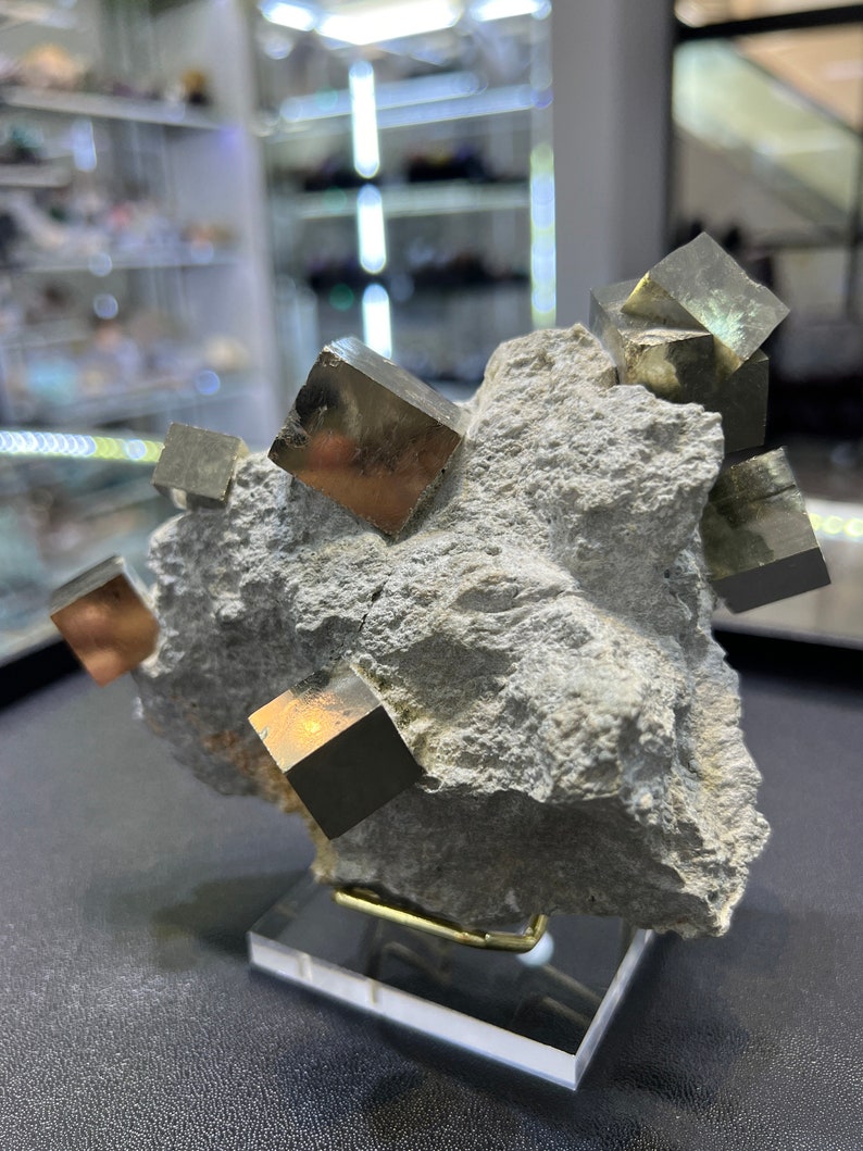 Genuine Pyrite Cubes on Basalt From Spain image 3