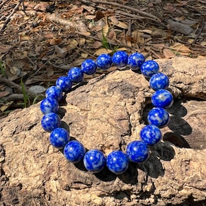 Karte Textur Lapis Lazuli Perlen Armband | Symbol der Weisheit, Wahrheit & der inneren Kraft