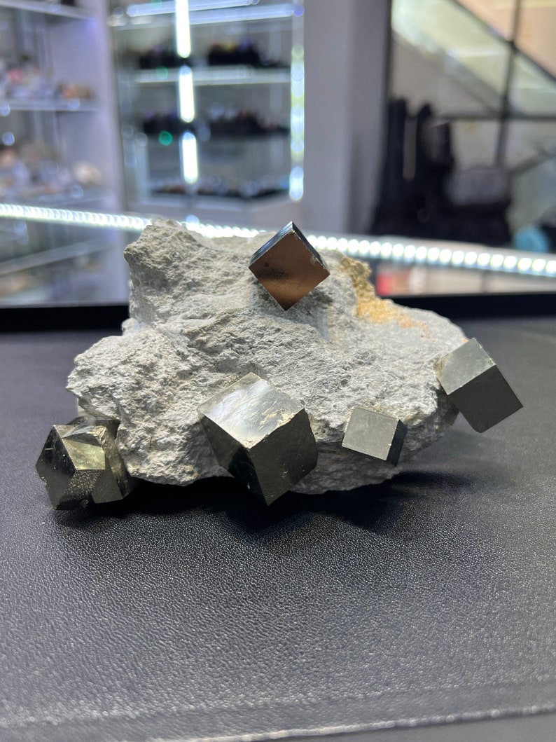 Genuine Pyrite Cubes on Basalt From Spain image 2