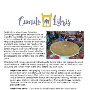 Quick and Easy Crokinole Board (PDF)