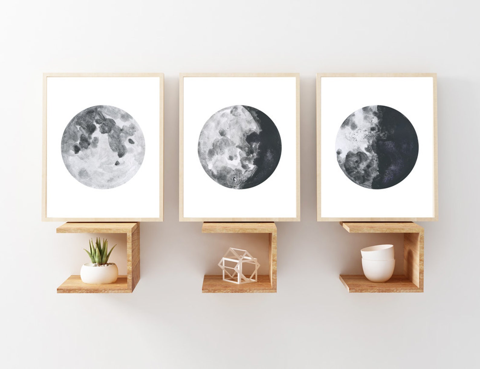 Moon Wall Decor Moon Wall Art Moon Poster Moon Phases Wall Etsy