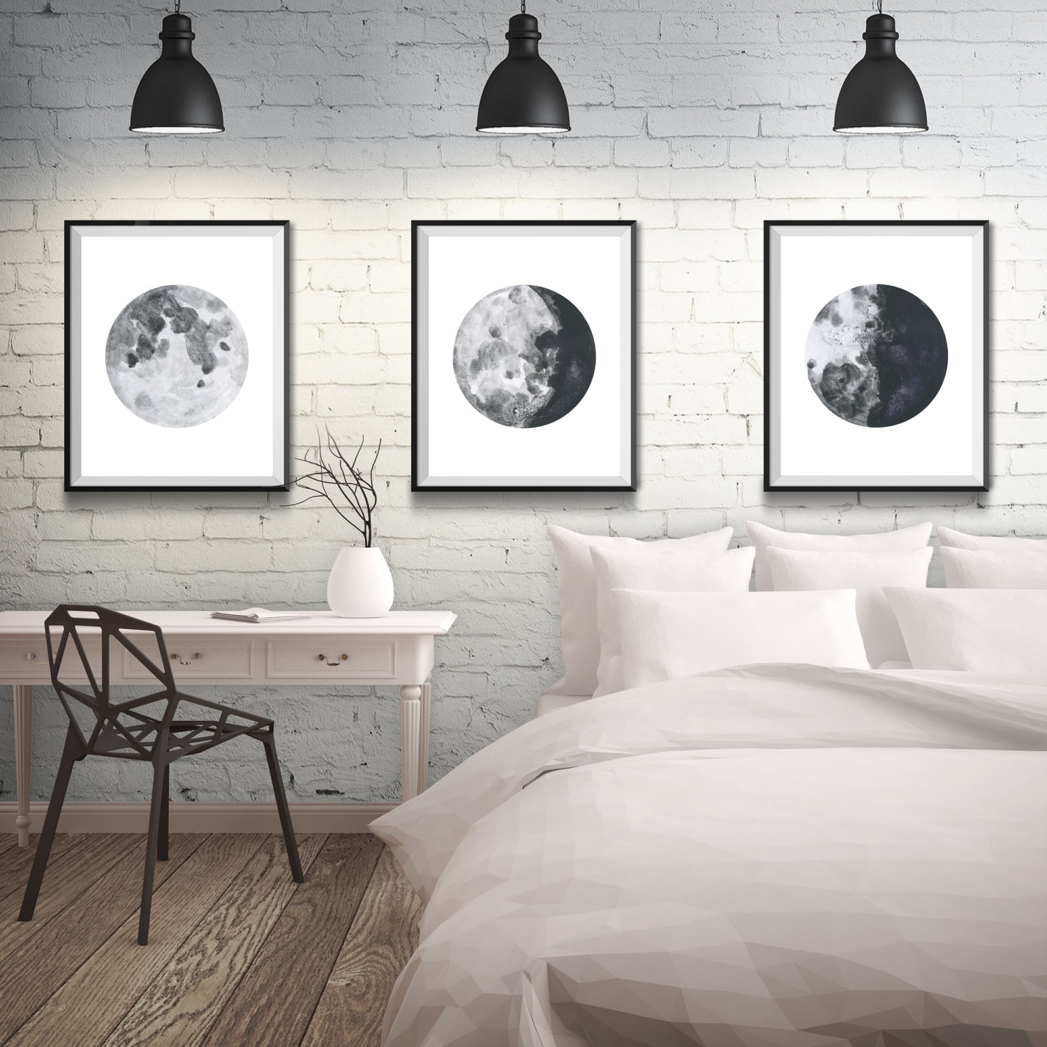 Moon Wall Decor Moon Wall Art Moon Poster Moon Phases Wall Etsy