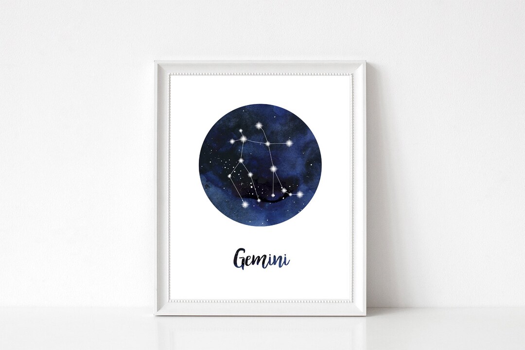 Gemini Constellation Digital Print, Zodiac Wall Art for Home Decor - Etsy