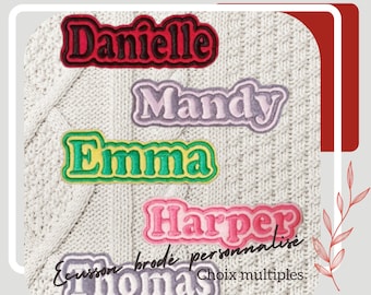 Gestickter Vorname mit Umriss, zum Aufnähen oder Aufbügeln, 16 Größen, 40 Schriftarten