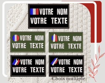 Patch de nom personnalisés brodé par drapeau de la France, étiquette de numéro militaire pour les uniformes armée militaire, Badge nominatif