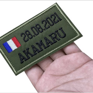 Patch de nom personnalisés brodé par drapeau de la France, étiquette de numéro militaire pour les uniformes armée militaire, Badge nominatif image 5