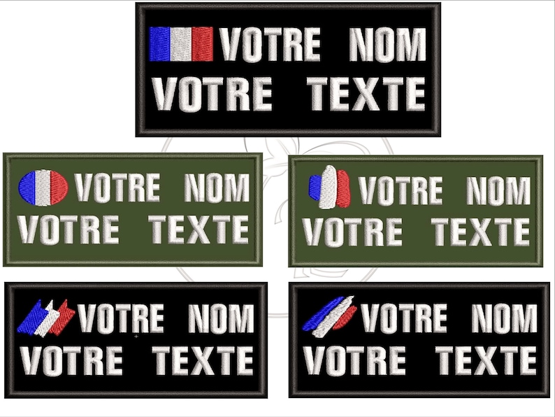Patch de nom personnalisés brodé par drapeau de la France, étiquette de numéro militaire pour les uniformes armée militaire, Badge nominatif image 2