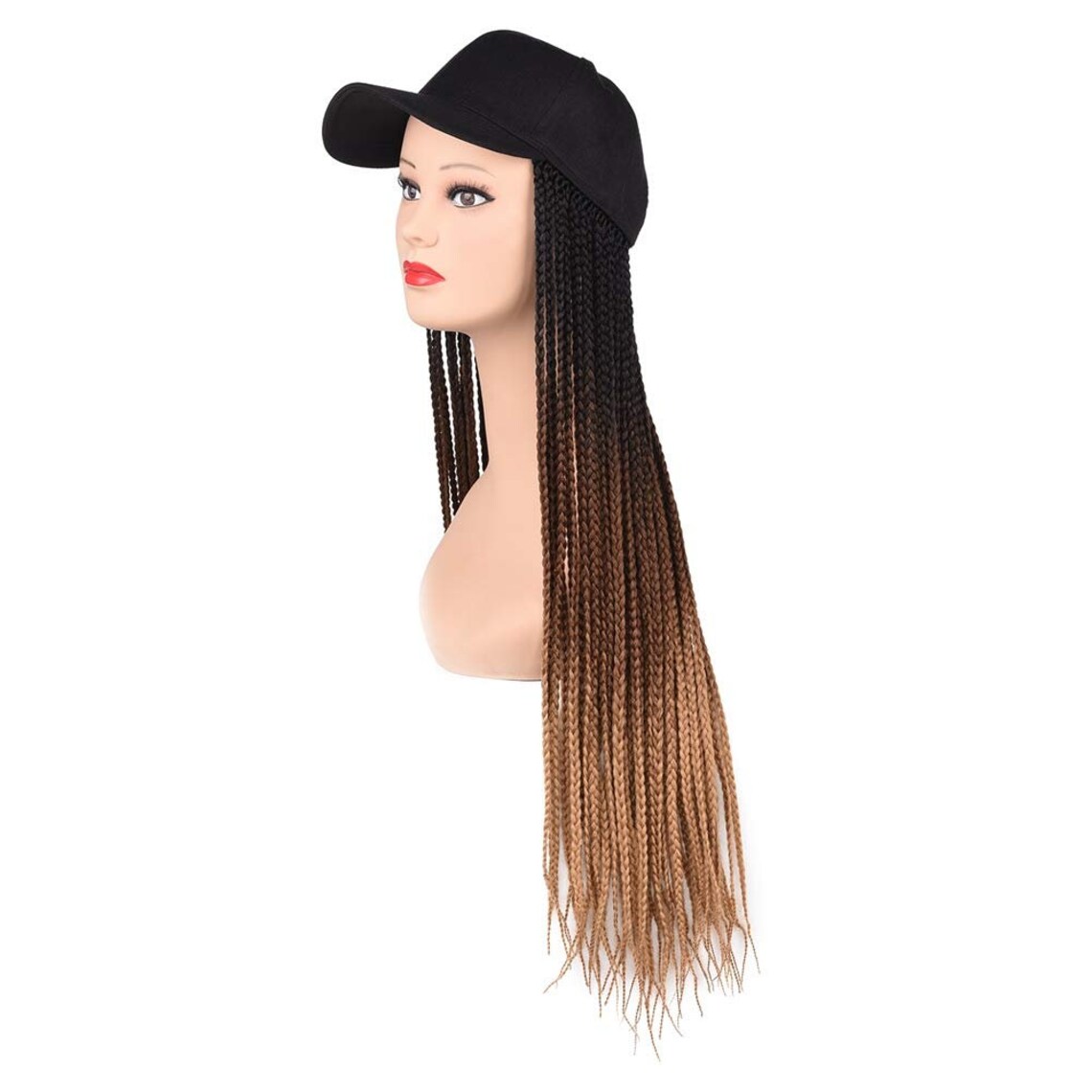 baseball hat with braids