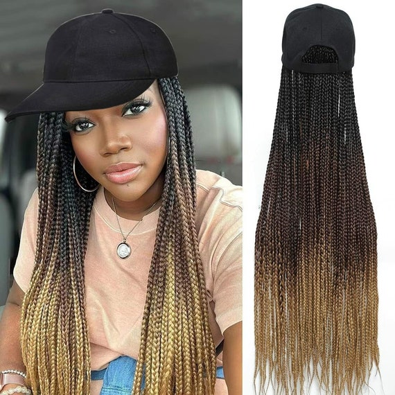 Long Braiding Hair Baseball Cap Hat Wig Hair With Braided Box Etsy