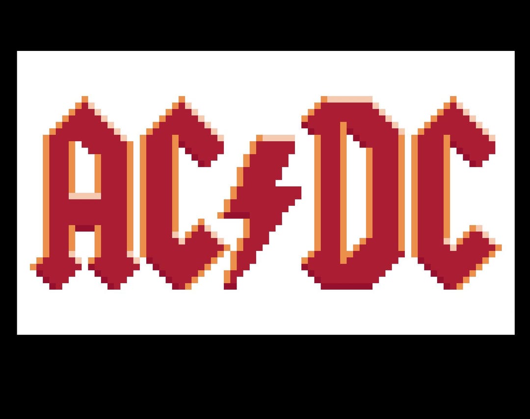 Cross Stitch AC/DC Logo - Etsy