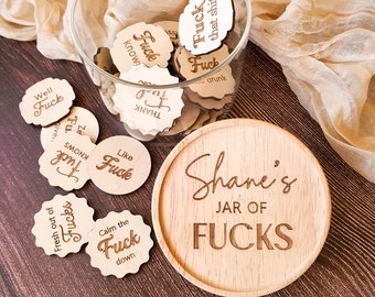 Personalised Fuck Jar - Handcrafted Wooden Gift