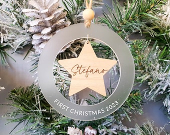 Personalised Star Christmas Ornament - Elegant and Unique Acrylic Gift