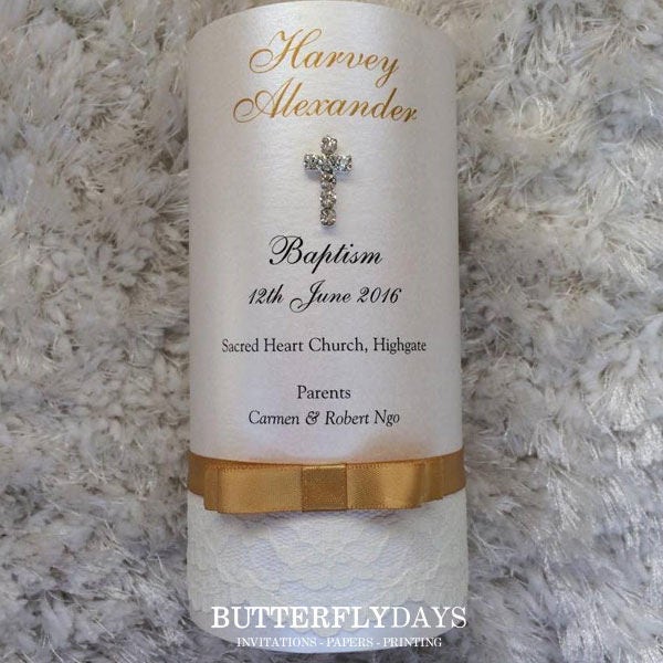 Personalised Baptism Candle Christening Candle Ceremony Etsy