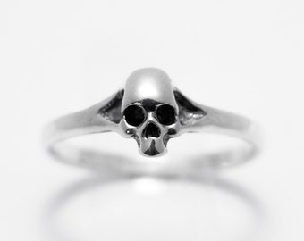 Minimal Skull Ring  - Skull Jewelry - Skull Ring Sterling Silver