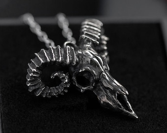 Anhänger Stier Skull - Silber Skull Halskette - Stier Schmuck
