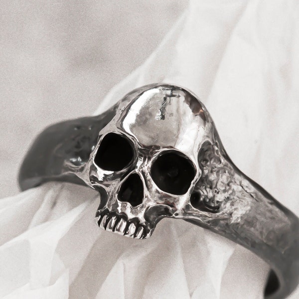 Minimal Skull Ring Men Version - Skull Ring Sterling Silver